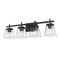 Z-Lite Lauren Vanity, 4-Light, 30.5 In.W x 6.5 In.L x 8.5 In.H, Matte Black/Clear 819-4V-MB - alternate 7